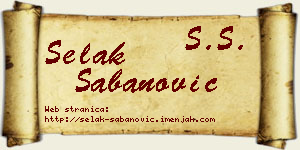 Selak Šabanović vizit kartica